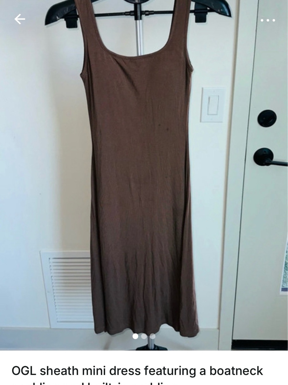 OGL Brown Sleeveless Sheath Midi Dress